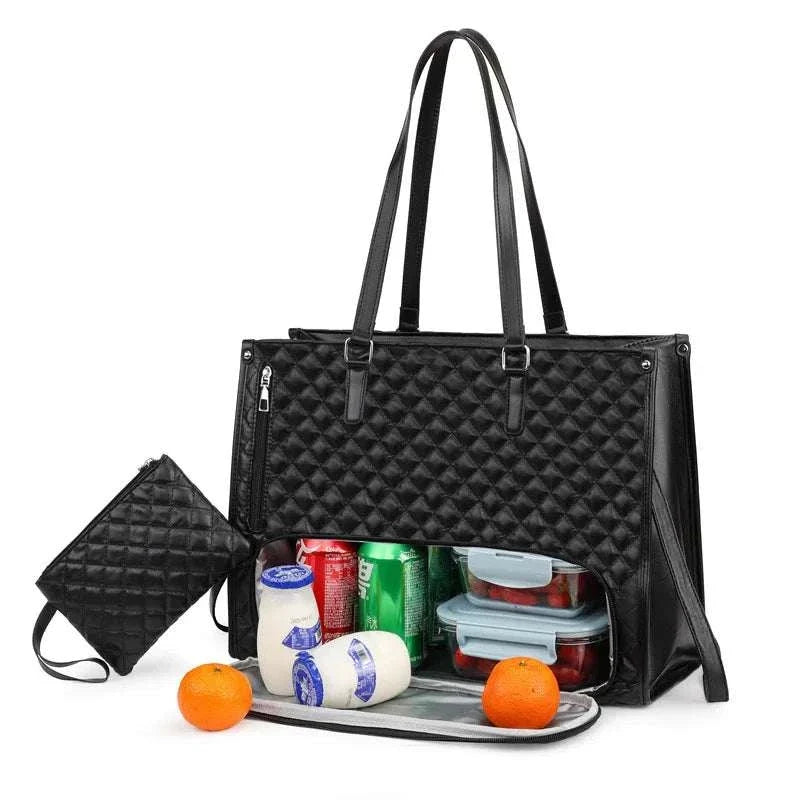 LunchNest™ insulated laptop tote bag for carrying electronics and lunch