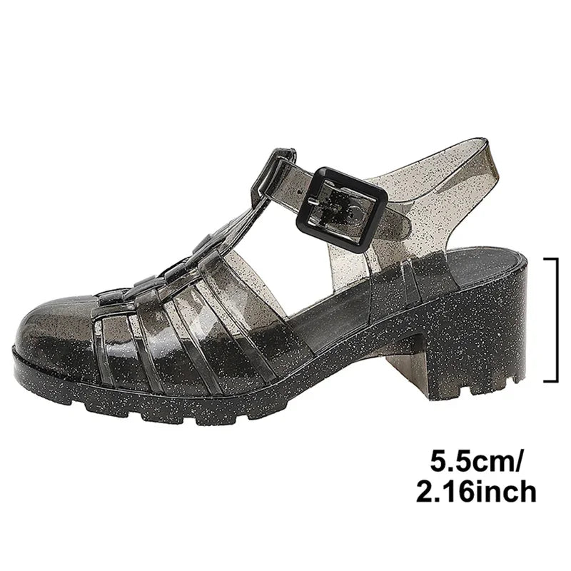 CrystalClear™ Block Heel Sandals