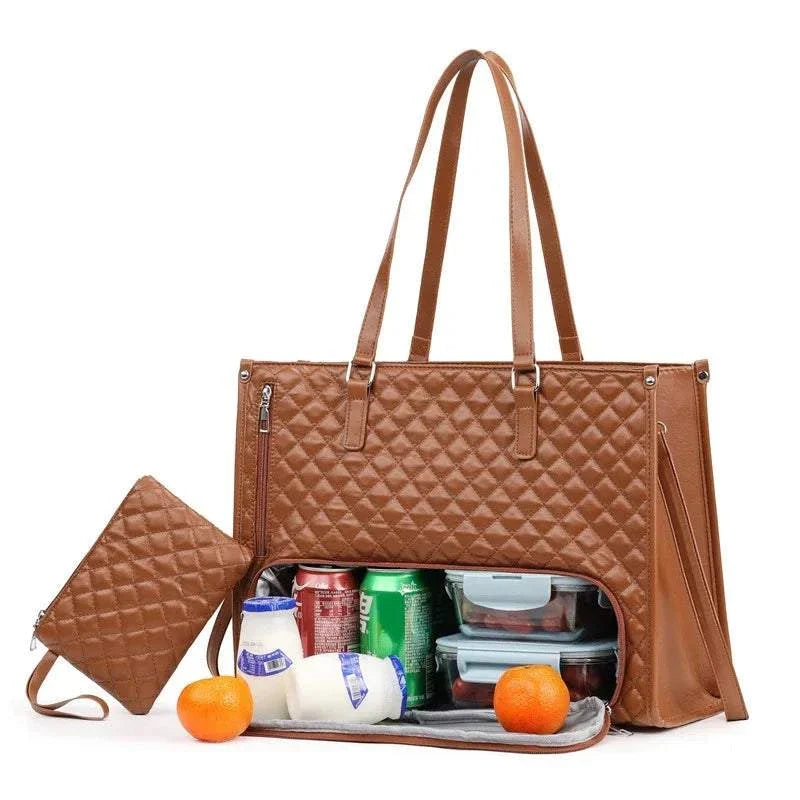 LunchNest™ insulated laptop tote bag for carrying laptops and meals
