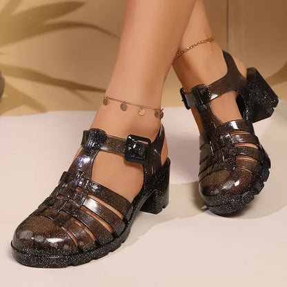 CrystalClear™ Block Heel Sandals
